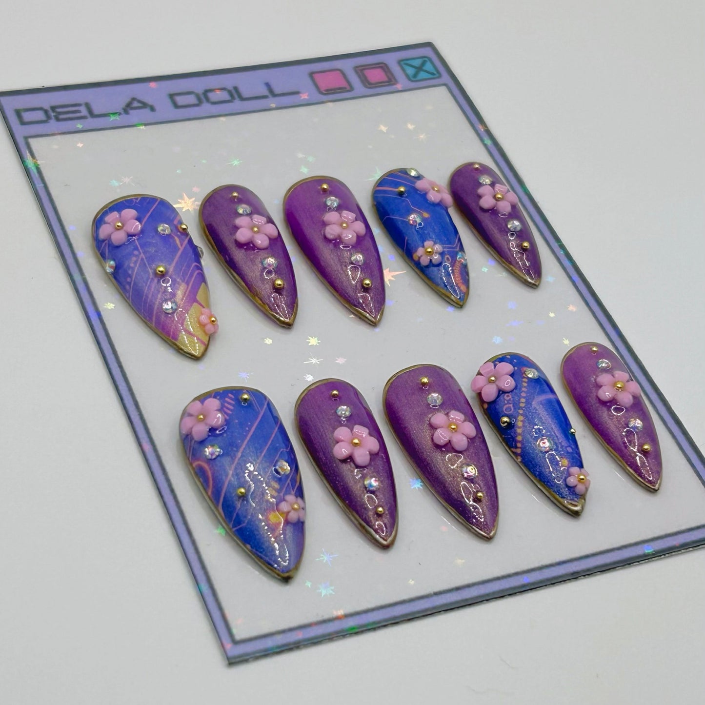 Digital Flower | Press-On Nail Set